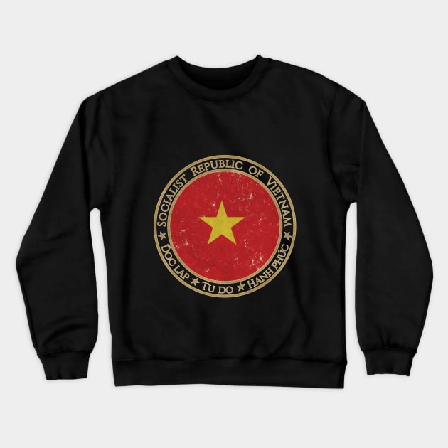 Vintage Socialist Republic of Vietnam Asia Asian Flag Crewneck Sweatshirt by DragonXX